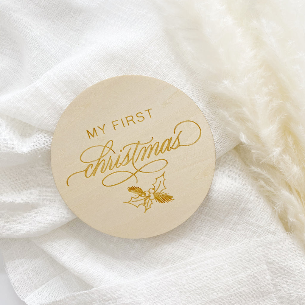 Baby milestone wooden discs | Baby Milestone Collection | My First Christmas