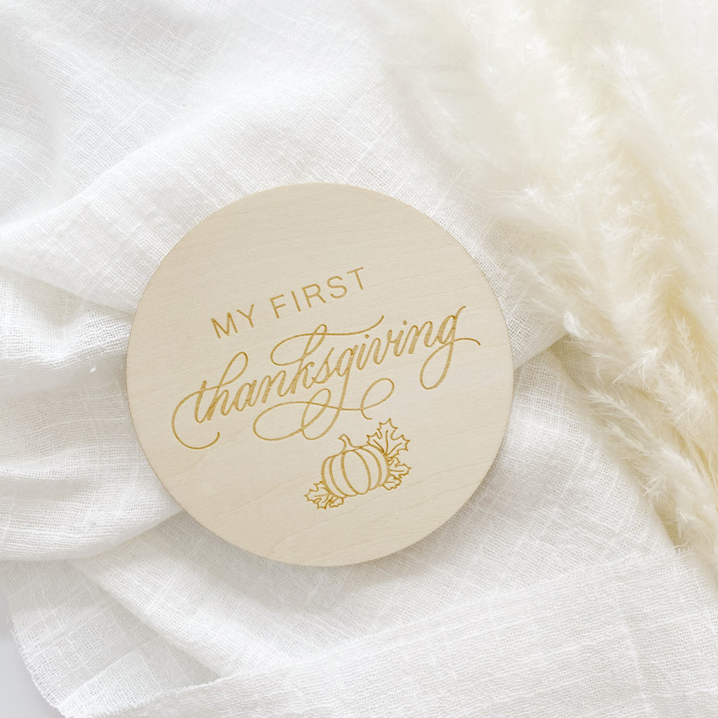 Baby milestone wooden discs | Baby Milestone Collection | My First Thanksgiving